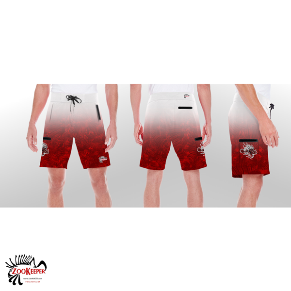 ZooKeeper - Board Shorts - Lionfish (White- Red)