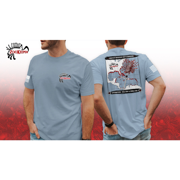 ZooKeeper - TShirt - Map - Operation Kill'em N Grill'em (Blue)