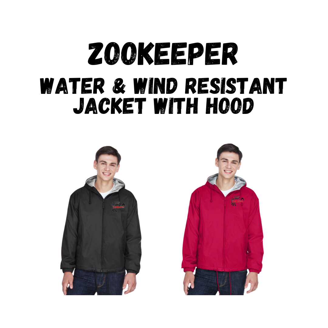 ZooKeeper Water & Wind Resistance Jacket with Hood & Fleece Lining